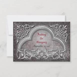 Tarjeta RSVP de boda gótica