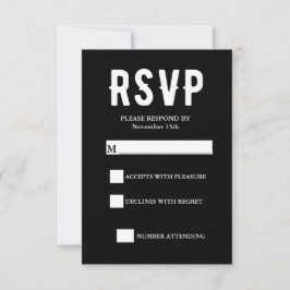 Tarjeta RSVP de Boda Gótica Negra