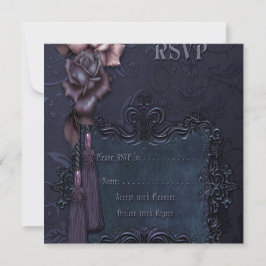 Tarjeta RSVP de Boda Gótica Oscura