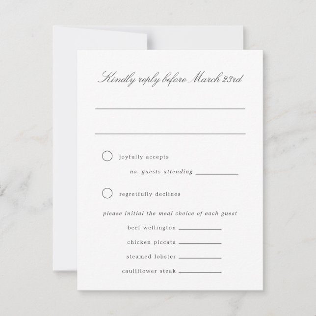 Tarjeta RSVP de Boda Grand-Milennial Hydrangea Azu (Anverso)