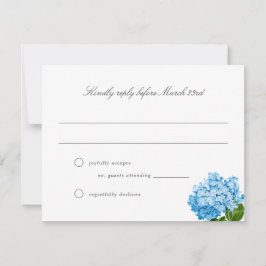 Tarjeta RSVP de Boda Grand-Milennial Hydrangea Azu