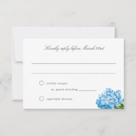 Tarjeta RSVP de Boda Grand-Milennial Hydrangea Azu