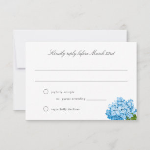 Tarjeta RSVP de Boda Grand-Milennial Hydrangea Azu