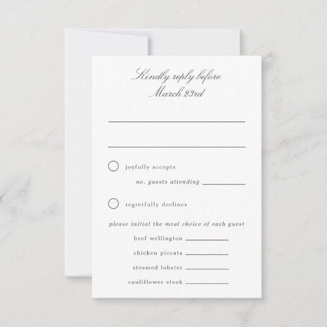 Tarjeta RSVP de Boda Grand-Milennial Hydrangea Azu (Anverso)