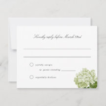 Tarjeta RSVP de Boda Grand-Milennial Hydrangea Bla