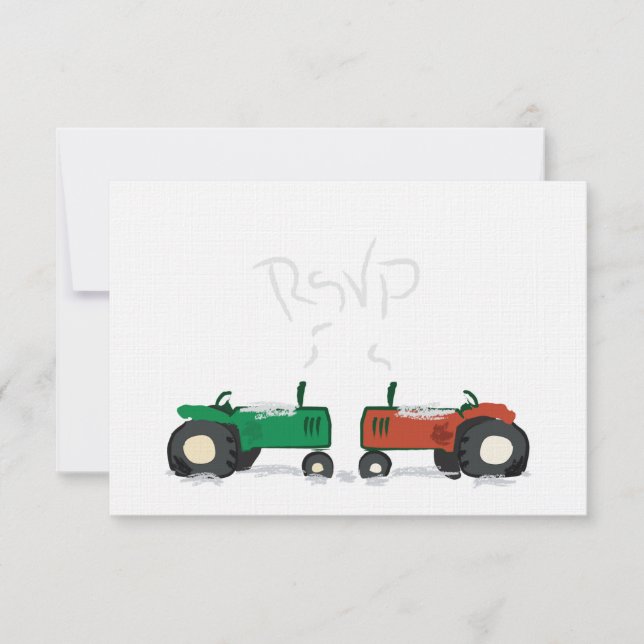 Tarjeta RSVP de Boda Granja de Invierno (Anverso)