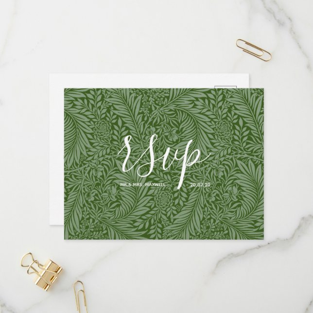 Tarjeta Rsvp de boda | Guión de los vibes naturale (Anverso/Reverso In Situ)