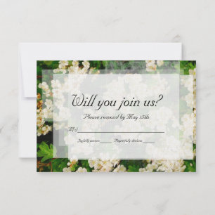 Tarjeta RSVP de Boda Hawthorn Blossom