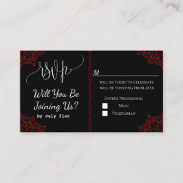 tarjeta RSVP de boda india roja