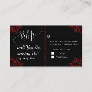 tarjeta RSVP de boda india roja