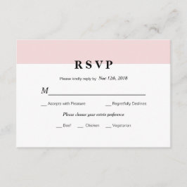 Tarjeta RSVP de boda inicial moderna