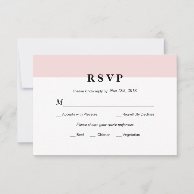 Tarjeta RSVP de boda inicial moderna (Anverso)