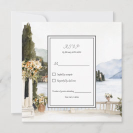 Tarjeta RSVP de boda italiana del lago Como Italia