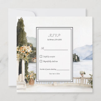Tarjeta RSVP de boda italiana del lago Como Italia
