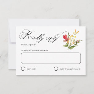 Tarjeta RSVP de Boda Jardín de Flores Silvestres R