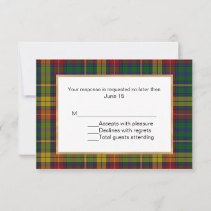 Tarjeta RSVP de Boda Jugada Buchanan Tartan