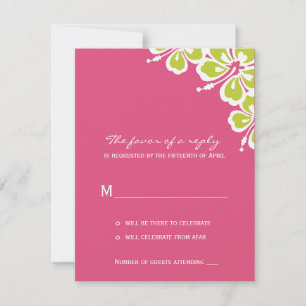 Tarjeta RSVP de boda ligera Hibiscus - Azalea -
