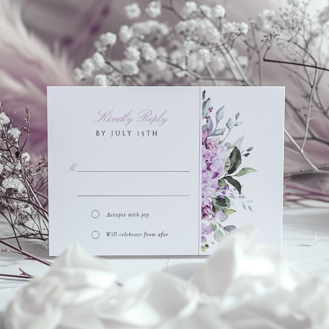 Tarjeta RSVP de Boda Lilacs Lavender Bliss Wedding (Subido por el creador)