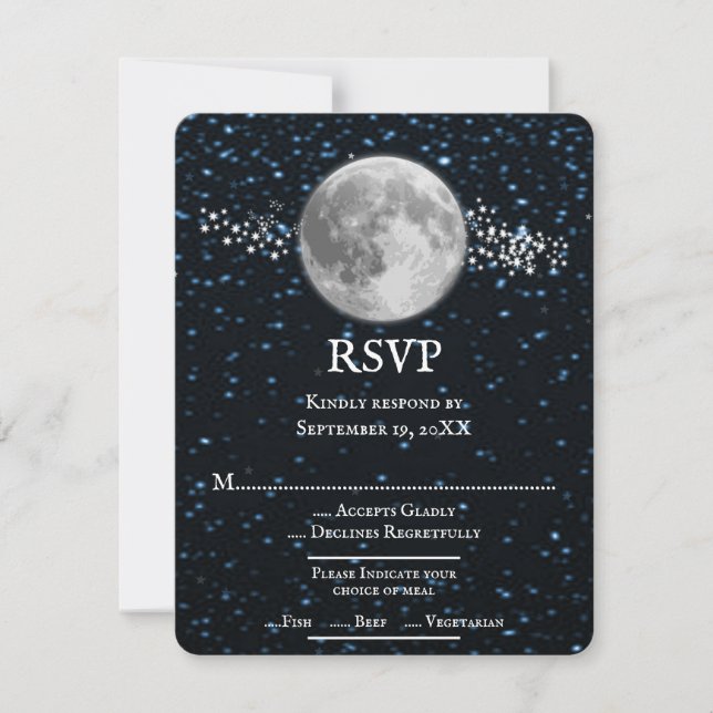 Tarjeta RSVP de boda lunar (Anverso)