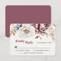 Tarjeta RSVP de Boda Luxe de Peony en Victoria