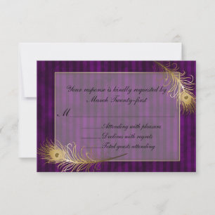 Tarjeta RSVP de Boda Mave & Golden Peacock