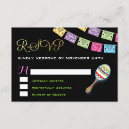 Tarjeta RSVP de boda mexicana