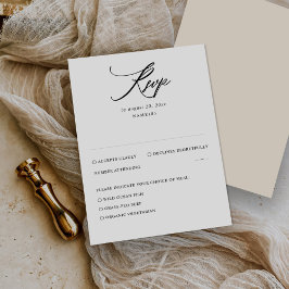 Tarjeta RSVP de boda mínima moderna