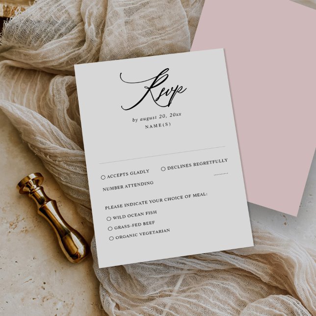 Tarjeta RSVP de boda mínima moderna (Subido por el creador)