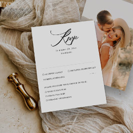 Tarjeta RSVP de boda mínima moderna