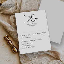 Tarjeta RSVP de boda mínima moderna