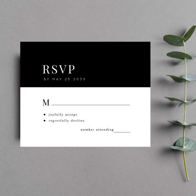 Tarjeta RSVP de boda mínima simple presupuestada (Subido por el creador)
