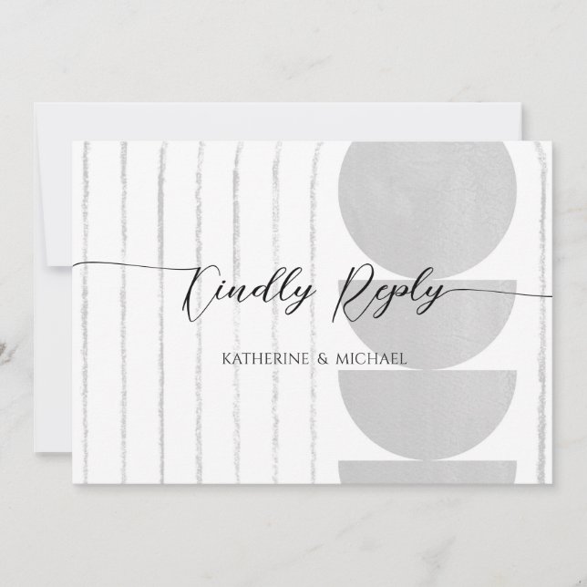 Tarjeta RSVP de boda minimalista (Anverso)