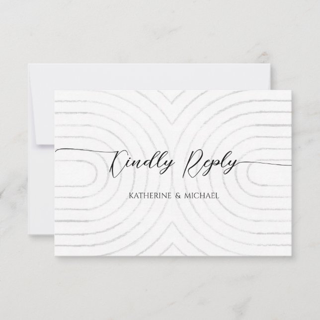 Tarjeta RSVP de boda minimalista (Anverso)