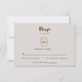 TARJETA RSVP DE BODA Minimalista Beige