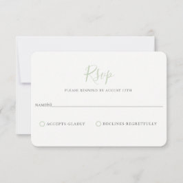 Tarjeta RSVP de boda minimalista con sabios