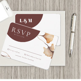 Tarjeta RSVP de boda Minimalista floral moderna de