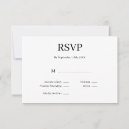 Tarjeta RSVP de boda Minimalista moderna