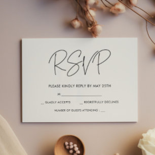 Tarjeta RSVP de boda minimalista moderna