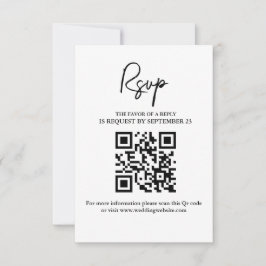 Tarjeta RSVP de boda Minimalista moderna con códig