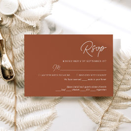 Tarjeta RSVP de boda Minimalista moderna de terrac