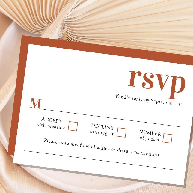 Tarjeta RSVP de boda Minimalista moderna de terrac (Subido por el creador)