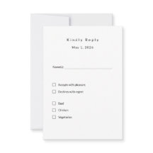 Tarjeta RSVP de boda minimalista - Personalizado e