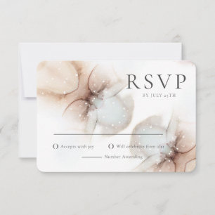 Tarjeta RSVP de boda Minimalista resumen moderna