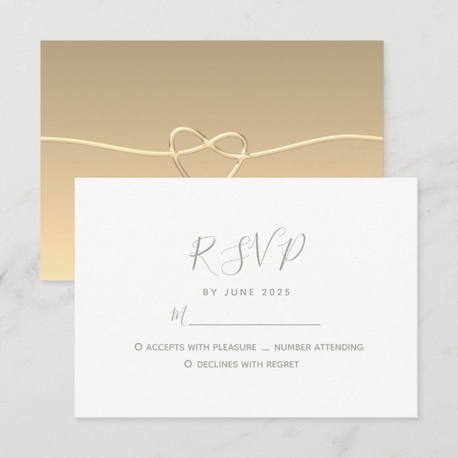 Tarjeta RSVP de boda Minimalista simple (Anverso / Reverso)