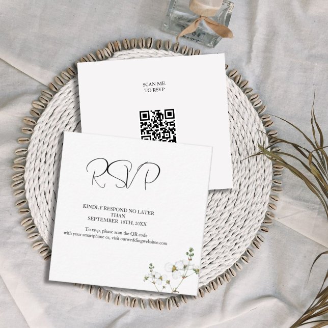 Tarjeta RSVP de boda Minimalista simple (Subido por el creador)