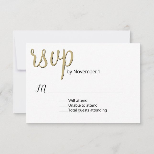 Tarjeta RSVP de boda moderna (Anverso)