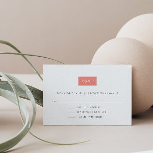 Tarjeta RSVP de boda moderna   Coral