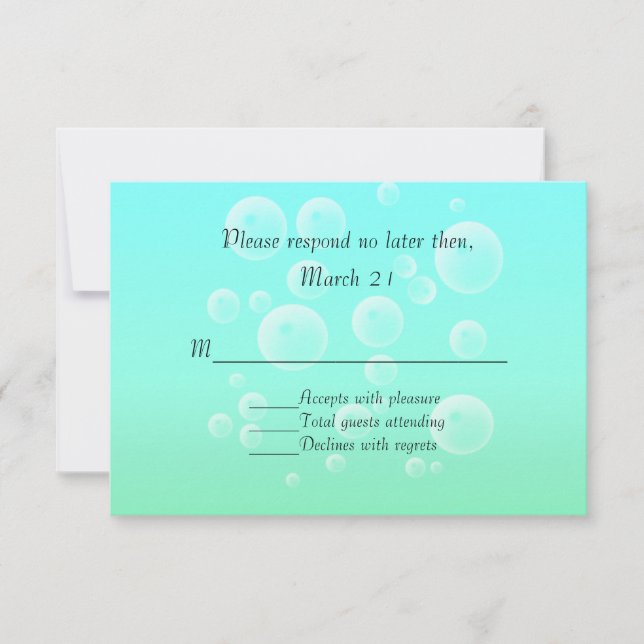 Tarjeta RSVP de Boda Moderna de Caballos de Mar (Anverso)
