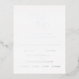 Tarjeta RSVP de boda moderna de Relieve metalizado