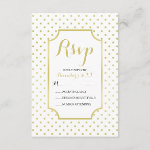 Tarjeta RSVP de boda moderna de Relieve metalizado